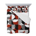 thumbnail image 7 of Red Grey, King Size Down Alternative Comforter, Lightweight Comforter Quilt Bedding Set with Pillow Shams Abstract Retro Middle Century Geometric Art All Seasons Bed Comforter Duvet Insert 96"x106", 7 of 7
