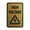 Brushed Gold, variant on Portrait Round High Voltage Sign (Black) - Small