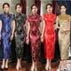thumbnail image 1 of Vestido ajustado de manga corta con brocado largo para mujer, de primavera, modificado con cheongsam, 1 of 5