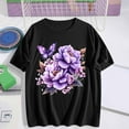 thumbnail image 2 of Floruhand Womens Vintage Flowers Crew Neck Printed Shirt Funny Boho Flower Graphic Tee Casual Short Sleeve Summer Tops, 2 of 4