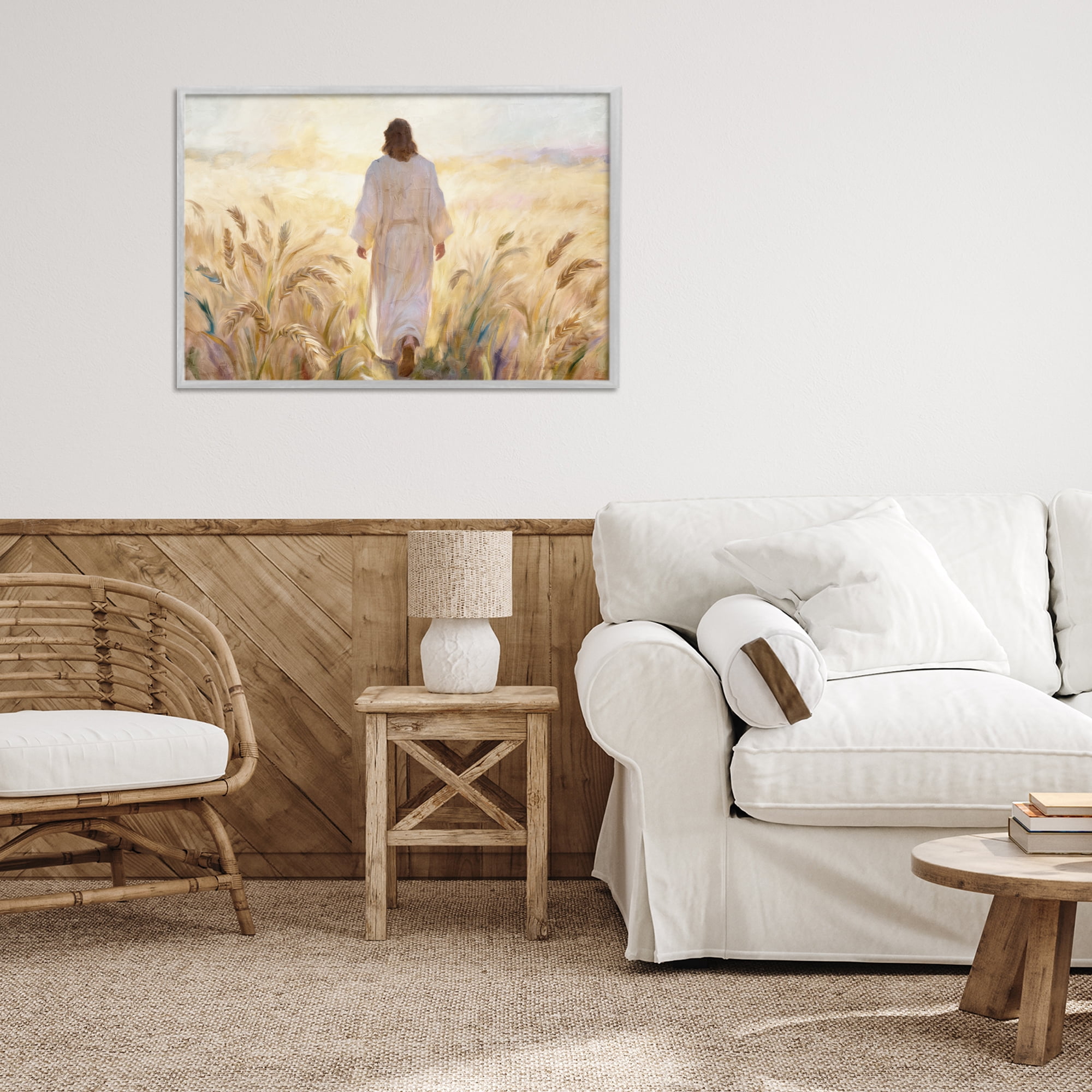 Stupell Industries In His Steps Walking Faithfully Gray Framed Giclee Art, design by Kim Allen