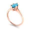 thumbnail image 2 of Solitaire Engagement Ring for Women - 1ct Simulated Turquoise in 18K Rose Gold Promise Ring, 2 of 6