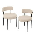 thumbnail image 3 of Boucle Upholstered Metal Side Chair, Set of 6, Beige, 3 of 6