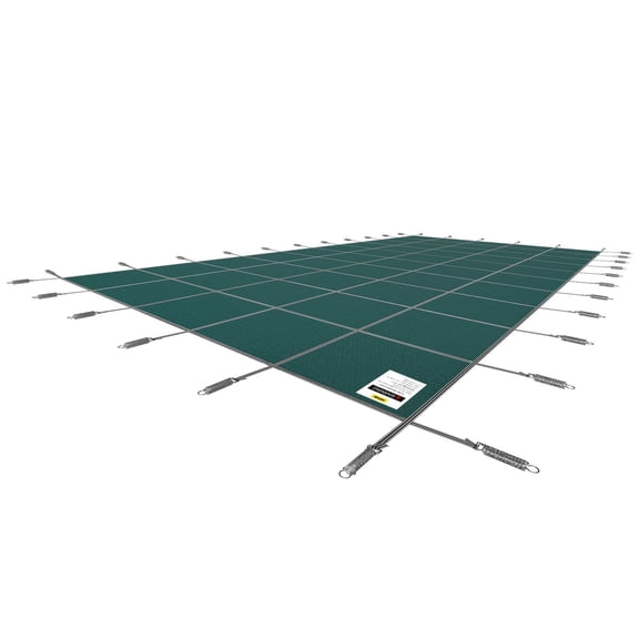 16x36 ft Rectangle Inground Pool Safety Cover, Heavy-Duty Green Mesh Solid Winter Swimming Pool Cover, PP Material