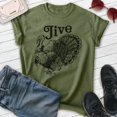 thumbnail image 2 of Jive Turkey T-shirt, Unisex Women's Men's Shirt, Turkey Day Thanksgiving Holiday Family Christmas, Heather Military Green, 3X-Large, 2 of 6