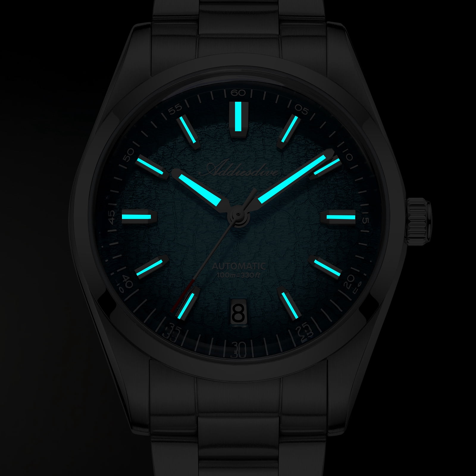 ADDIESDIVE Automatic Watches for Men Diver 100m, 316l Stainless Steel, Japanese Movement, BGW9 Luminous, Blue