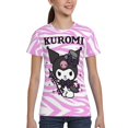 thumbnail image 4 of Sanrio Kuromi Kids T-Shirt 3d Printed Graphic T-Shirts Boys And Girls Short Sleeve Shirts For Youth Kids X-Small, 4 of 6