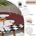thumbnail image 3 of Red Kitchen Chef Round Tablecloth for 36-44 Inch Tables, Fitted Table Cover with Elastic Edge, Black Plaid Gourmet Food Vintage Waterproof Outdoor Table Cloth Protector for Patio Garden Dinner Picnic, 3 of 9
