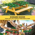 thumbnail image 6 of Green Christmas Table Cloths for 3 Foot Rectangle Tables, Xmas Snowman Snowflakes Gifts Boxes Winter Patio Waterproof Elastic Fitted Tablecloths, Washable Rectangular Table Cover for Camping, 6 of 8