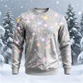 thumbnail image 5 of RUTAYY Boys Crewneck Sweatshirt Christmas Snowflake Graphic Long Sleeve Loose Fit Holiday Tops Festive Casual Sportswear, Grey, 5 of 5