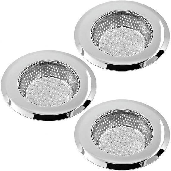 Stainless Steel Kitchen Sink Strainers, 3 Pack Sink Hole Cover Basket of 4.3" Diameter for House Bathroom Kitchen Sinks, Anti-Clogging & Rust-Free & Corrosion-Free
