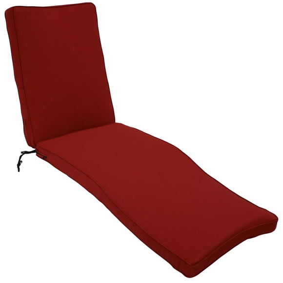 Sunnydaze Decor Outdoor Olefin Replacement Patio Chaise Lounge Chair Cushion - Set of 1, Red
