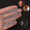 thumbnail image 1 of 1 pieza de pendiente de cartílago Cz de acero inoxidable de 16g de Color dorado y plateado, tornillo de hélice, Pierci de oreja trasera, 1 of 5