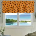 thumbnail image 3 of Orange Halloween Farmhouse Short Window Curtain Valances, Pumpkin Ghost Horror Face Rod Pocket Kitchen Valances for Living Room Bedroom Bathroom Cafe 42" x 18", 3 of 8