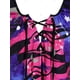 thumbnail image 3 of Más el tamaño de la galaxia luna y estrella con cordones Tee Rosegal Camisetas tallas grandes, 3 of 5