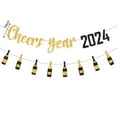 thumbnail image 6 of Mosey 1 Set Happy New Year Banner Pendant Golden Silver Color Sequin Letter Flag & Paper Bottle Banner Hanging Ornament 2024 New Year Home Decoration, 6 of 8