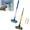 Yellow+blue, variant on 2-in-1 Window Screen Cleaning Brush – Mesh Screen Cleaner of 25in with Squeegee, Detachable Long Handle  , Wet Dry Washing Tool for Glass, Mirror, Shower, Car Windshield