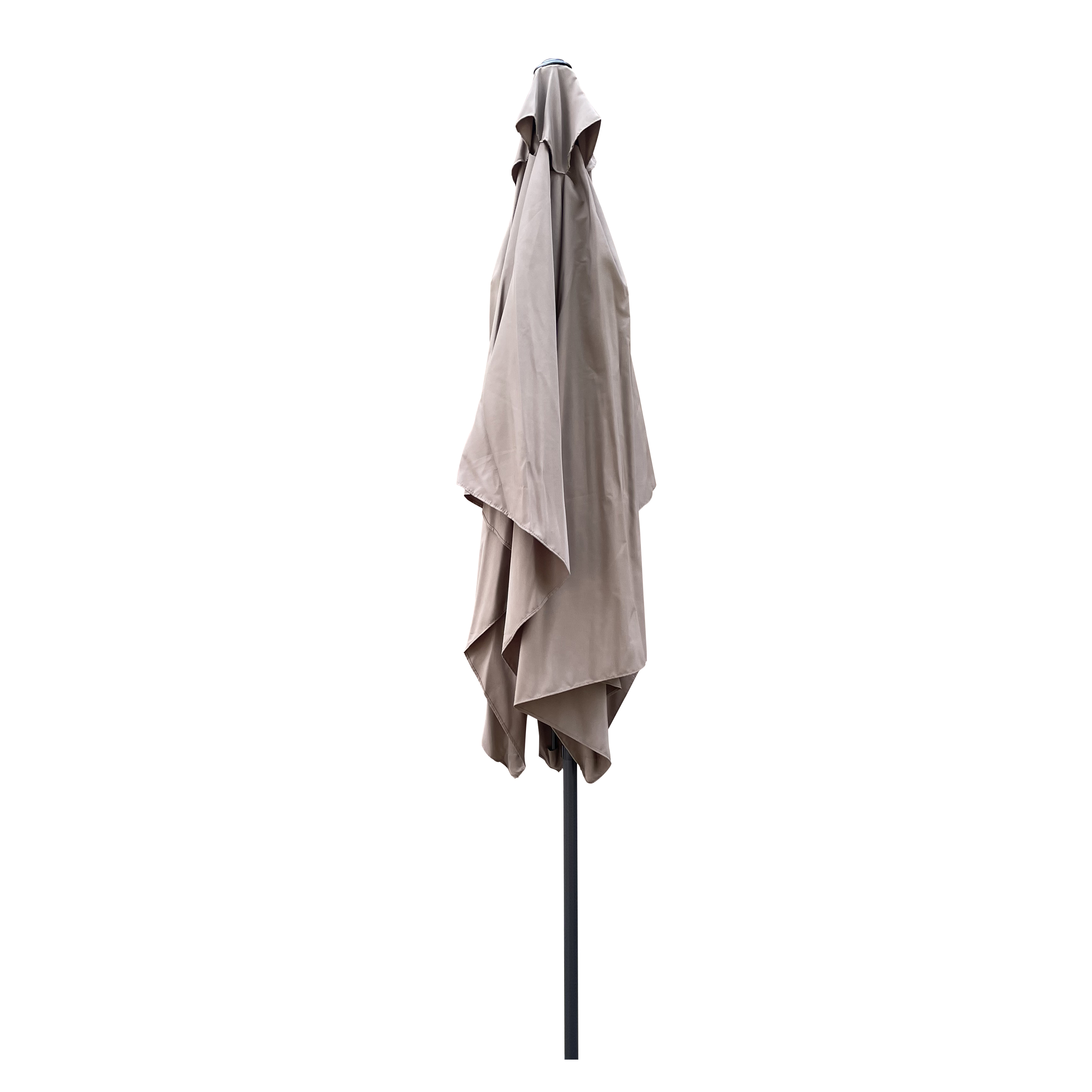 6x9 FT Outdoor Patio Sun Umbrella, Adjustable Tilt Waterproof Yard Shade Umbrella with Crank Design, Mushroom