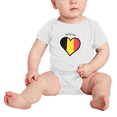 thumbnail image 2 of Belgium Flag Heart Love Funny Baby Clothing Bodysuits Boy Girl Clothes, 2 of 5
