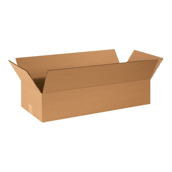 Box Partners Flat Corrugated Boxes 24" x 10" x 4" Kraft 25/Bundle 24104