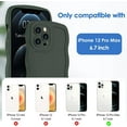 thumbnail image 6 of Case for iPhone 12 Case Wave, Curly Frame Design for Women Girls, Cute Wavy Solid Color Aesthetic Phone Case Soft Flexible TPU Shockproof Full-Body Protective Case Cover 6.1 inch - Deep Green, 6 of 12
