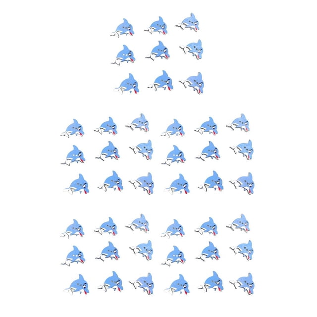 bedienty 50 Pieces Wooden Button Rough Surface Widely Applicable Fasteners Fish-shaped Shank Buttons Embroidery Sewing Supplies Sky Blue 5Set