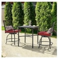 thumbnail image 5 of Patio Bar Table with Umbrella Hole, Steel Metal Frame Bar Height Bistro Table, Outdoor Bar Table for Garden, Backyard, Patio and Poolside, Black, 5 of 9