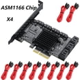 thumbnail image 1 of 6/4 10 Port SATA III PCIe Card, PCIe SATA III Controller Card To 6GB/s Internal Adapter Converter PCI SATA 3.0 Expansion Card 10Port, 1 of 6