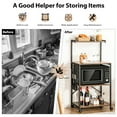 thumbnail image 6 of Costway 4-Tier Rolling Bakers Rack Industrial Utility Microwave Oven Stand Cart w/ Hooks, 6 of 11