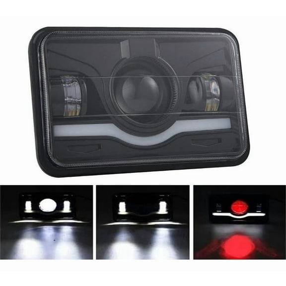 Applies to A Pair Led Headlight Magnifying Glass 4x6 Rectangular Angel Demon Eyes