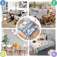 thumbnail image 4 of Blue Chevron Geometric Boho Pattern Square Tablecloth,Waterproof Square Table Cover,Wipeable Spillproof Washable Table Cover for Home Kitchen Party Decor 42"X42"(107x107cm), 4 of 6