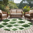thumbnail image 5 of 5ft Washable Round Rug, Sage Green Moroccan Non-Slip Circle Area Rug for Living Room Bedroom, Abstract Gradient Gold Green Geometric Indoor Floor Mat for Home Decor, 5 of 9