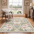 thumbnail image 3 of GENIMO 2'x3' Entryway Rug, Machine Washable Non Slip Low Pile Area Rug for Front Door Kitchen Bathroom, Contemporary Art, JADE BLOOM, 3 of 5