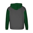 thumbnail image 4 of Lorytime Men's Hoodies Fleece Plaid Streetwear Sweatshirt Long Sleeve Drawstring Pullover with Pocket Tops Green M, 4 of 5