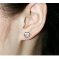 thumbnail image 2 of 4Ct Round Cut Lab Created Diamond Bezel Set Solitaire Stud Earrings 14K White Gold Plated, 2 of 2