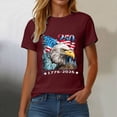 thumbnail image 4 of mgoYE USA 250th Anniversary T Shirt Women 250 Years 1776-2026 250th Birthday Eagle Print T-Shirt(Wine,3XL), 4 of 8