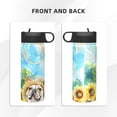 thumbnail image 3 of Fuzoiu French Bulldog Sunflowers Bubbles Print 18oz Insulated Sports Kettle, Outdoor Sport Gym Stainless Steel Water Bottle With Straw Lid, 3 of 8