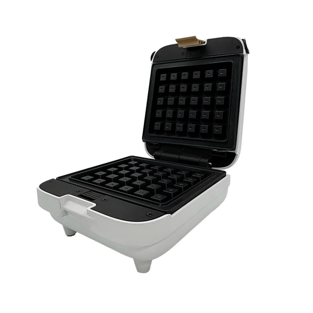 Wafflera Sandwichera Eléctrica Portátil con Parrilla Intercambiable Blanca