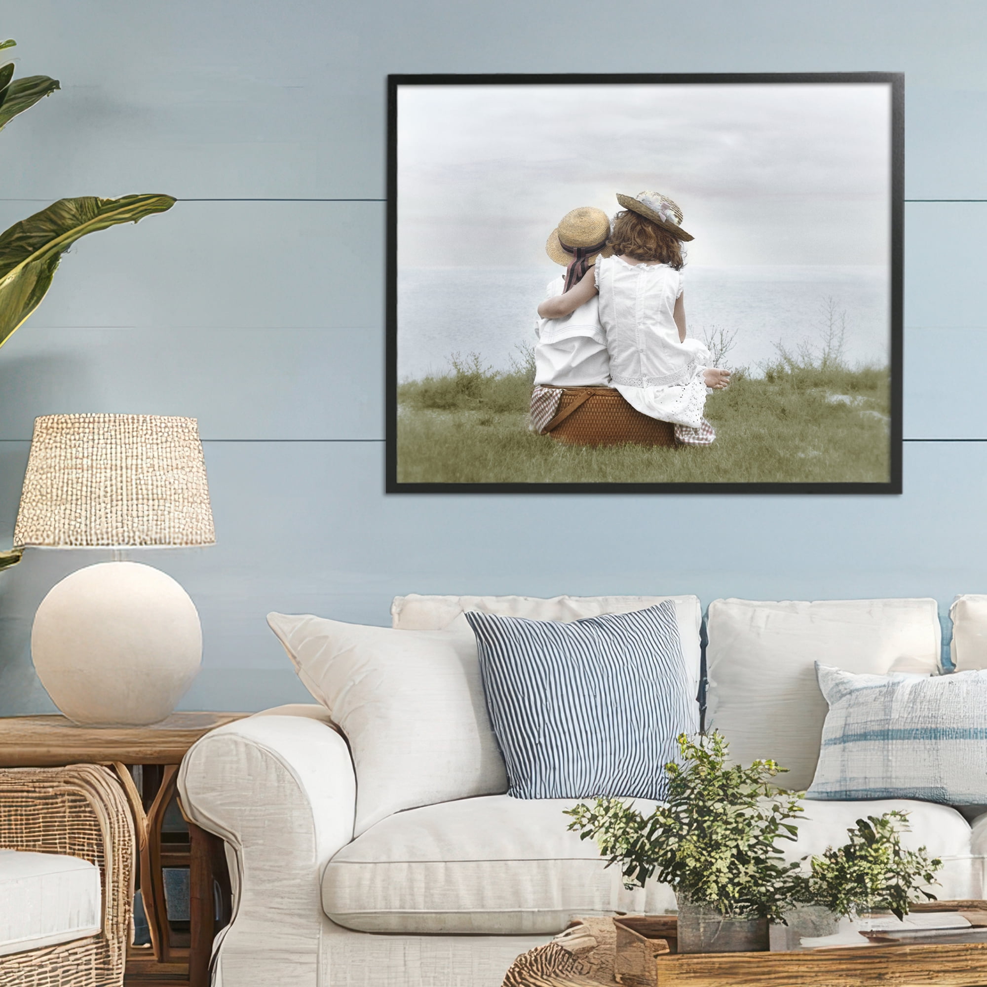 Stupell Industries Friends By The Ocean Black Framed Giclee Art, design by Kendra Dew