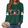 thumbnail image 4 of Godom Halloween Sweatshirts for Women Pumpkin Graphic Crewneck Long Sleeve Tops Casual Loose Pullover Shirts 2025 Clothes, 4 of 7