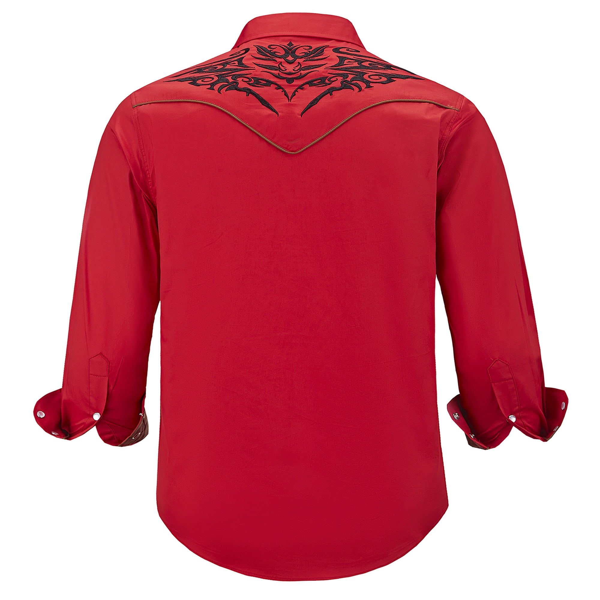 COEVALS CLUB Men's Embroidered Western Cowboy, Red 1-04 XX-Large