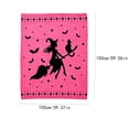 thumbnail image 5 of Halloween Witch Ruffle Decorative Throw Blanket, 50X39 Inch Flannel Black Cat Knit Throw Blanket, Cozy Spooky Decor Ruffle Cover for Couch Sofa Bed Halloween Party Props Decoration, Pink, 5 of 6