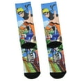 thumbnail image 2 of Naruto: Shippuden Men's Jumping Naruto Hidden Leaf Village Buildings Crew Socks (8-12), 2 of 7