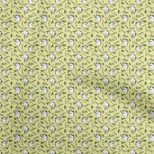 oneOone Cotton Silk Yellow Fabric Beach Craft Projects Decor Fabric Printed By The Yard 42 Inch Wide