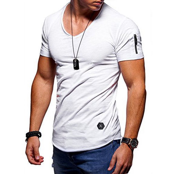 behype. Men's Oversize T-Shirt MT-7119 [White, XXL]