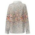 thumbnail image 5 of Xyxonk Long Sleeve Tops for Women Pleated V Neck Summer Blouses Dressy Casual Button Down Top With Pocketss Fashion Floral Print Henley Shirts Light Gray L, 5 of 7