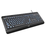 AZiO Keyboard Tri-Color Backlit Large Print Wired USB KB505U