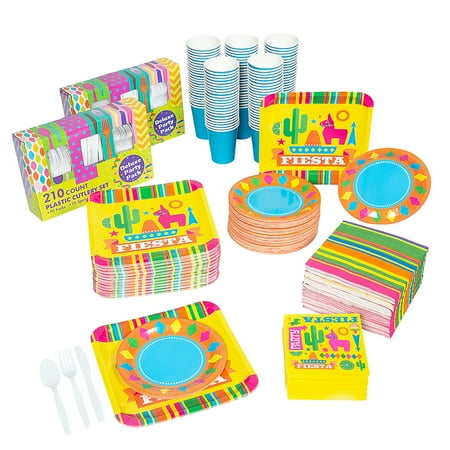 Fun Express 972 Pieces Fiesta Party Tableware Kit for 100 Guests