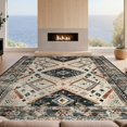 thumbnail image 2 of Design&I 6'x9' Washable Area Rug Long Boho Hallway Distressed Geometric Border Entryway Hallways for Living Room, Family Indoor, Oversized Skid-Resistant, 2 of 7