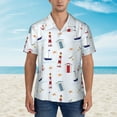 thumbnail image 6 of Picia Nautical Lighthouse Sailboat Gentle Cotton Regular Fit Short Sleeve Casual Hawaiian Shirt for Men-Small, 6 of 9